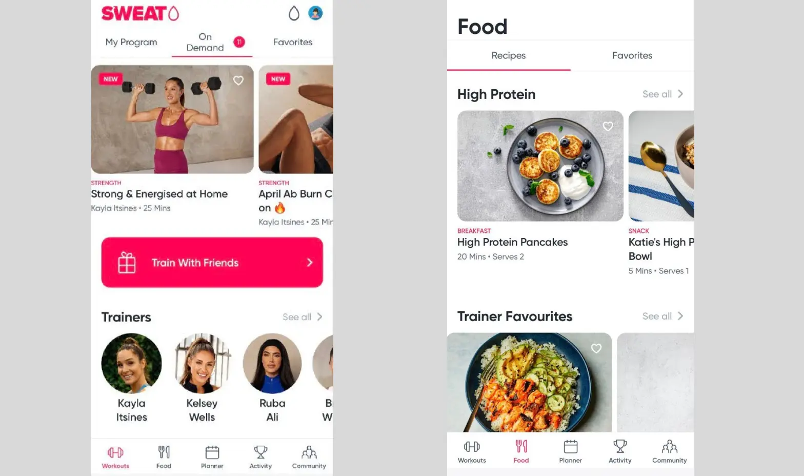 Sweat App screenshots