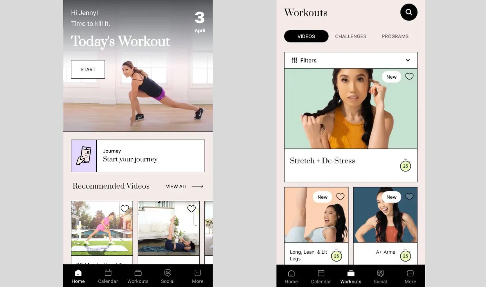 Blogilates App screenshots