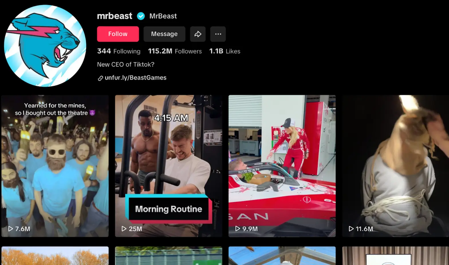 MrBeast’s profile