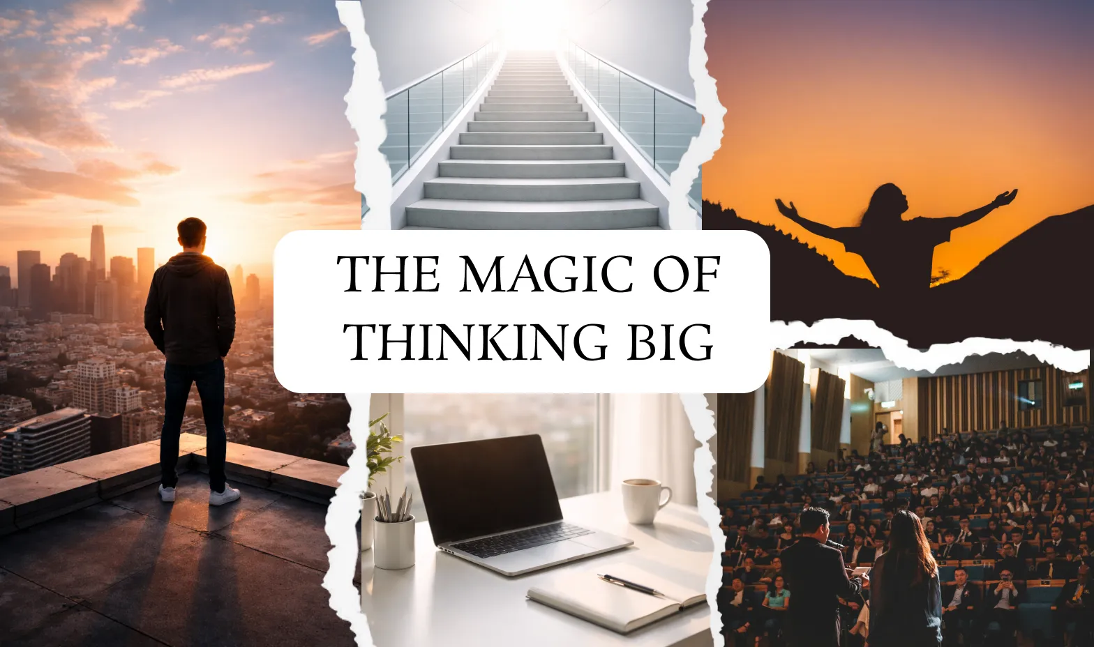The Magic of Thinking Big motivation theme of confidence, ambition, and mindset growth